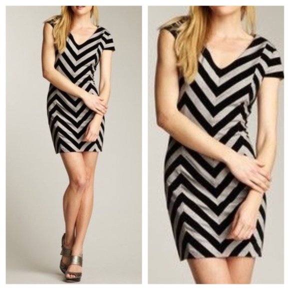 Anthropologie Dresses & Skirts - Anthropologie Aryn K. Velvet Chevron Dress M